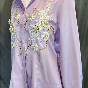 Embroidered Lavender Blouse